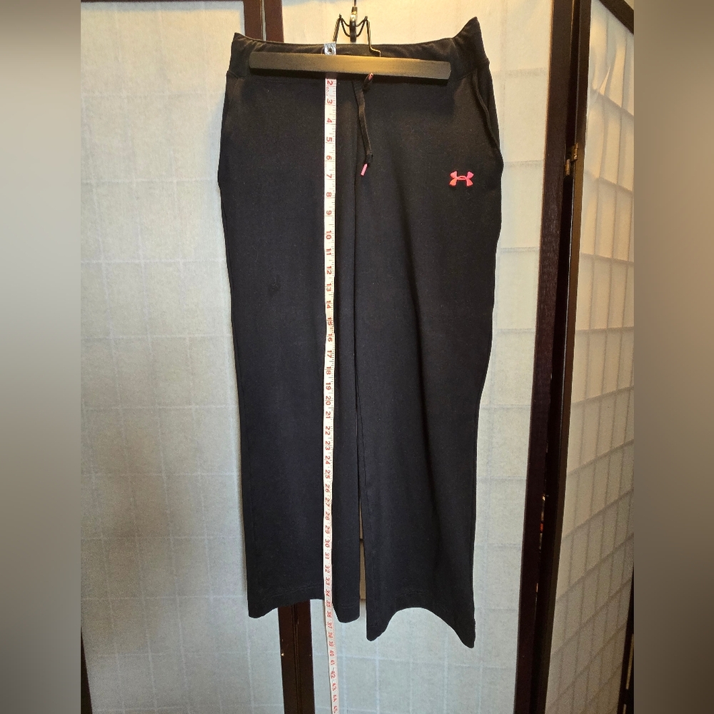 Under Armour All Season Black Pants with Pink Logo